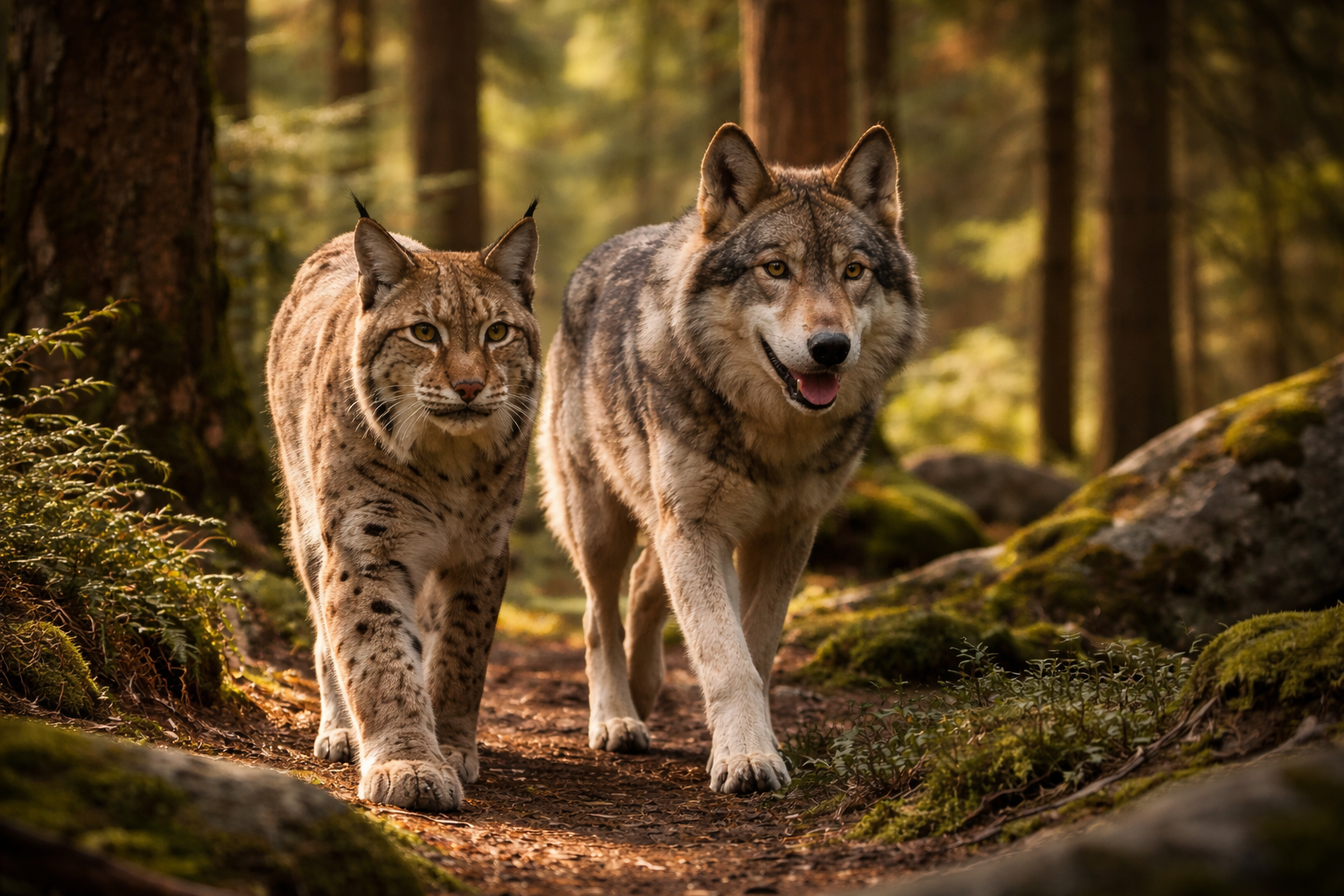 Luchs und Wolf